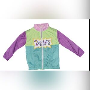 Rugrats Reptar Rollin' Deep Color Block neon windbreaker kids Size 6 preowned